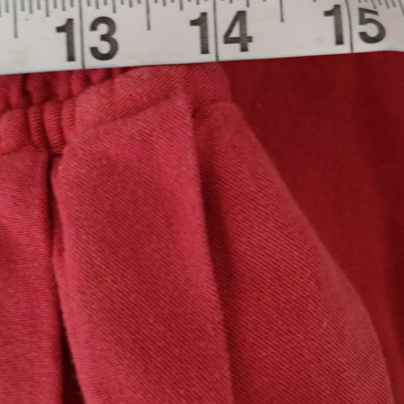 Vtg. Gene Ewing Bis California sun washed red Denim skirt med wrap style Pockets - Picture 9 of 11